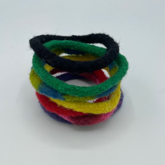 Set of boiled wool felt bangles, by Deborah Dumka - Picture 2 of 4